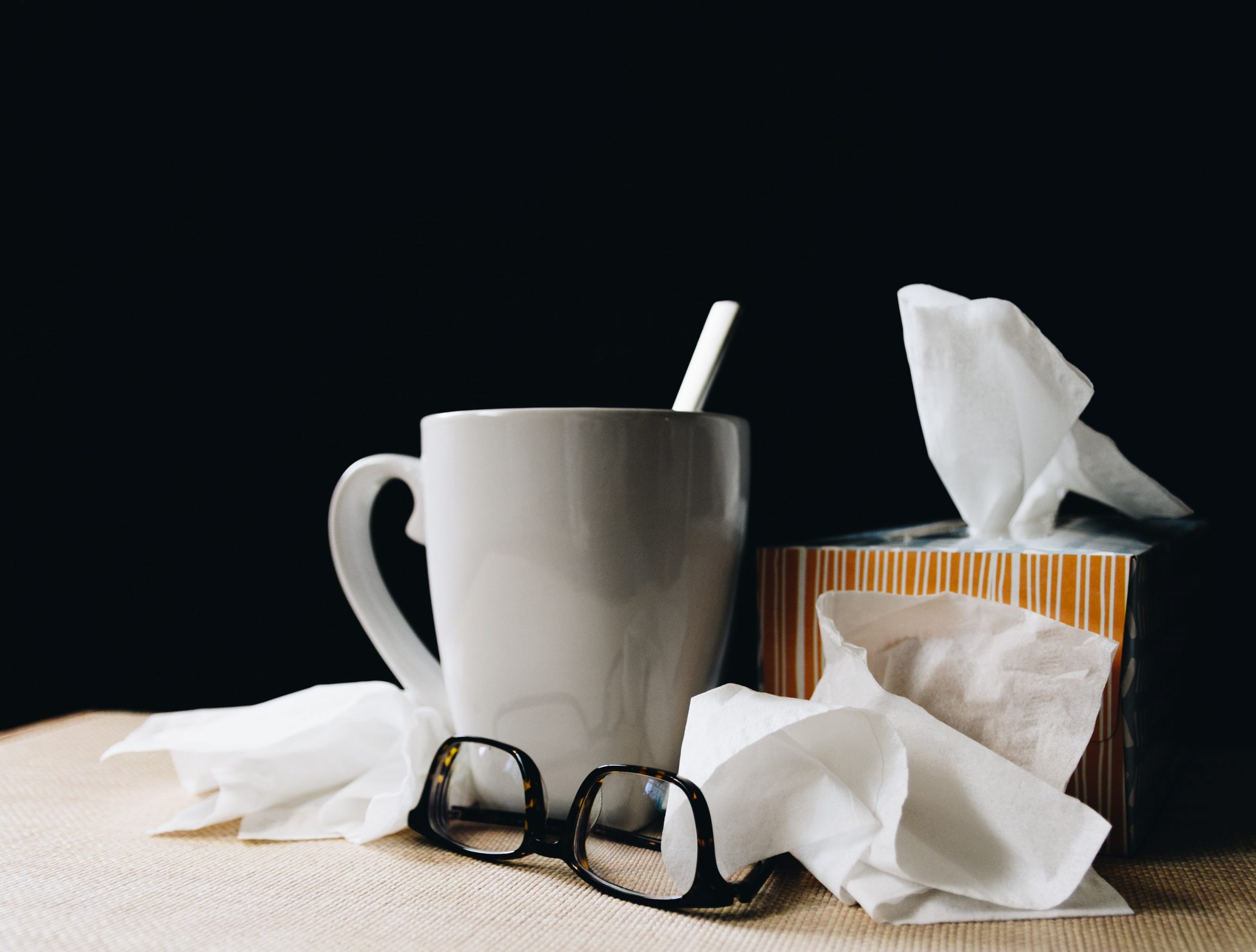 Tissues used by person who has a cold